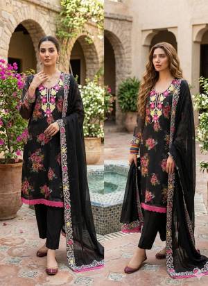 Garb This Suits In Lovely Color.Its Pretty Top Is Simmer Based Paired Bottom Santoon And Chanderi Fabricated Dupatta Are Designer Digital Printed With Embroidery Work .