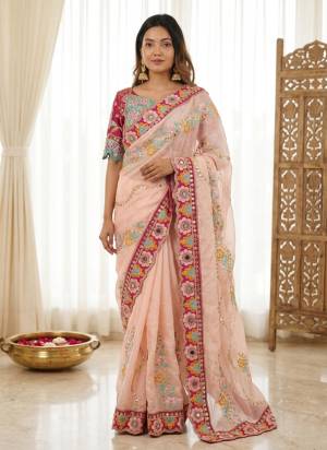 Garb These Party Wear Saree in Fine Colored.These Saree Are Rangoli Silk And Blouse is Fabricated On Mono Banglori.Its Beautified With Designer Sequance,Dori,Mirror Embroidery Work.