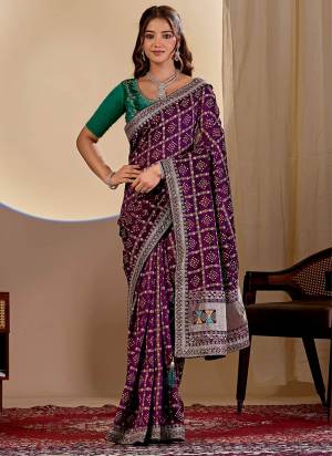 Garb This Party Wear Saree Paired With Blouse.This Saree Are Vichitra Silk And Blouse Are Banglori Silk Fabric With Designer Teble Printed Bandhani With Thread,Sequance Embroidery,Diamond Work. Buy This Pretty Saree Now.