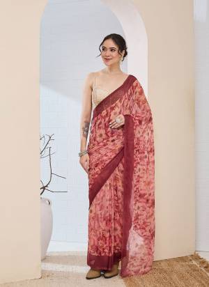 Looking These Party Wear Ready To Wear Saree in Fine Colored.These Saree Are Chiffon And Blouse is Chiffon Fabricated.Its Beautified With Designer Printed.