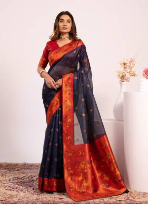 Attractive These Festive And Party Wear Saree in Fine Colored.These Saree And Blouse is Fabricated On Tissue Silk.Its Beautified With Woven Jari,Paithani Pallu Designer.