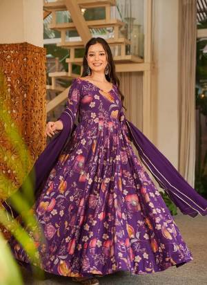 Attrective Looking These Beautiful Looking Readymade Long Gown.These Gown Are Rayon And Dupatta  Are Georgette Fabricated.Its Beautified With Designer Digital Printed.