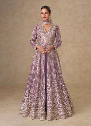 Looking These Party Wear Free Size Stitched Anarkali Suit in Fine Colored Pair.These Top  Botton And Dupatta Are Chinon Fabriced.Its Beautified With Heavy Designer Embroidery Work.