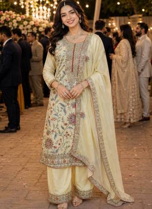  Looking These Party Wear Plazzo Suit in Fine Colored Pair With Dupatta.These Top,Bottom And Dupatta Are Chinon Fabricated.Its Beautified With Designer Heavy Embroidery Work.