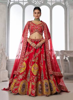 For A Designer Look,Grab These Lehenga Choli in Fine Colored.These Lehenga And Choli Are Fabricated On Silk Pair With Soft Net Dupatta.Its Beautified With Designer Embroidery,Hand Work.