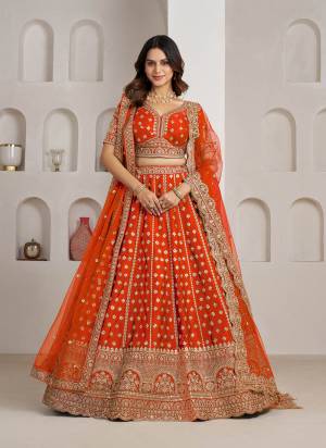 For A Designer Look,Grab These Lehenga Choli in Fine Colored.These Lehenga And Choli Are Fabricated On Silk Pair With Soft Net Dupatta.Its Beautified With Designer Embroidery,Hand Work.