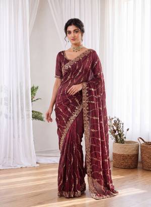 Looking These Fancy Party Wear Saree in Fine Colored.These Saree Are Space Silk And Blouse is Space Silk Fabricated.Its Beautified With Sequance,Cut Dana Gold Beads Hand Work.