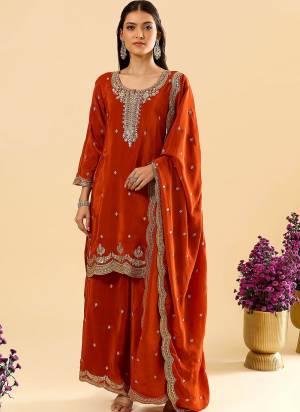 Attractive These Designer Plazzo Suit in Fine Colored Pair With Bottom And Dupatta.These Top Are HO Silk And Bottom Are Fabricated On HO Silk Pair With HO Silk Dupatta.Its Beautified With Designer Embroidery Work.