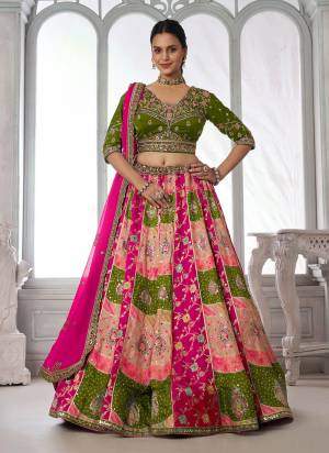 For A Designer Look,Grab These Lehenga Choli in Fine Colored.These Lehenga And Choli Are Fabricated On Chinon Pair With Chinon Dupatta.Its Beautified With Designer Embroidery,Hand Work.