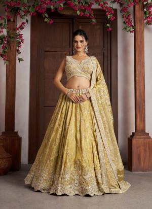 For A Designer Look,Grab These Lehenga Choli in Fine Colored.These Lehenga And Choli Are Fabricated On Jari Tissue Pair With Jari Tissue Dupatta.Its Beautified With Designer Embroidery,Hand Work.
