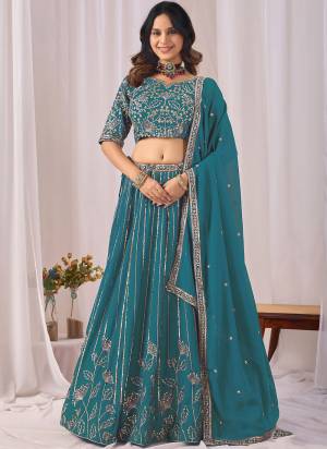 For A Designer Look,Grab These Party Wear Lehenga Choli in Fine Colored.These Lehenga And Blouse Are Fabricated On Foux Georgette Pair With Foux Georgette Dupatta.Its Beautified With Designer Embroidery Work.