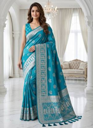  Looking These Party Wear Saree in Fine Colored.These Saree Are Lichi Silk And Blouse is Fabricated On Lichi Silk.Its Beautified With Woven Silver Jari Designer.