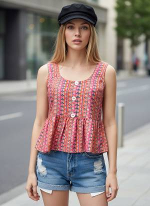 Looking These Beautiful Looking Readymade Short Top.These Top is Fabricated On Poly Crepe.Its Beautified With Designer Printed.