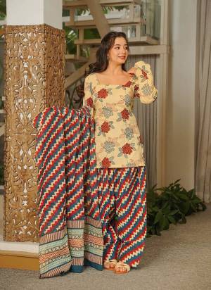 Looking These Beautiful Looking Readymade Suits.These Top Are Cambric Cotton And Bottom is Fabricated On Cambric Cotton And Cotton Dupatta.Its Beautified With Designer Digital Printed.