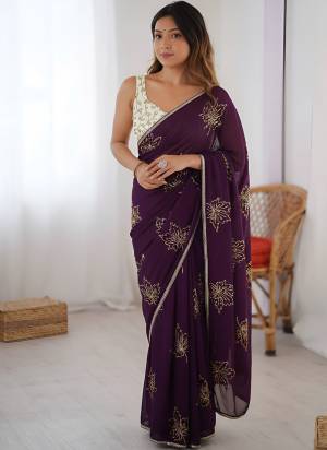 Looking These Party Wear Saree in Fine Colored.These Saree Are Vichitra Silk And Blouse is Fabricated On Soft Silk.Its Beautified With Designer Sequance Jari Embroidery Work.
