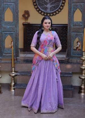 Looking These Party Wear Lehenga Choli in Fine Colored. These Lehenga And Blouse Are Cosmos Silk And Dupatta Are Fabricated On Tabby Silk Fabriced. It is Beautified With Designer Sequance,Thread Embroidery Work,Printed Dupatta.