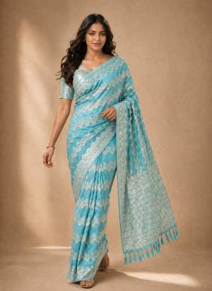 Looking These Party Wear Fancy Saree in Fine Colored Pair With Blouse.These Saree and Blouse Are Fabricated On Georgette.Its Beautified With Woven Jacquard Designer.