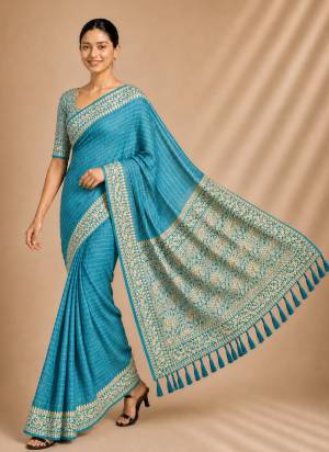 Garb These Party Wear Fancy Saree in Fine Colored Pair With Blouse.These Saree and Blouse Are Fabricated On Chiffon.Its Beautified With Wevon Jacquard Designer.