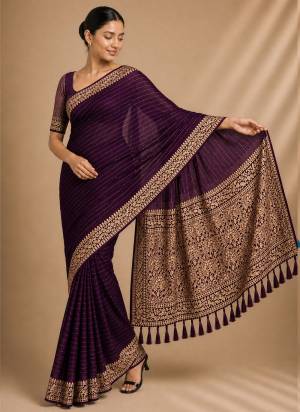Garb These Party Wear Fancy Saree in Fine Colored Pair With Blouse.These Saree and Blouse Are Fabricated On Chiffon.Its Beautified With Wevon Jacquard Designer.