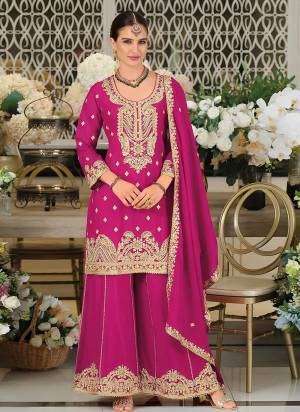 Looking These Party Wear Fancy Designer Plazzo Suit in Fine Colored Pair With Bottom And Dupatta.These Top Are Chinon And Dupatta Are Fabricated On Chinon Pair With Crepe Bottom.Its Beautified With Crepe Inner.Its Beautified With Heavy Designer Embroidery Work.