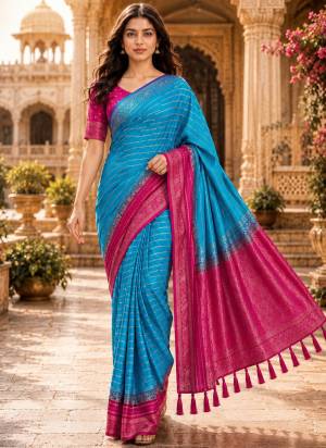 Garb These Party Wear Fancy Saree in Fine Colored Pair With Blouse.These Saree and Blouse Are Fabricated On Crepe.Its Beautified With Wevon Jari Jacquard Designer.