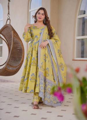 Attrective These Beautiful Looking Readymade Anarkali Suits.These Top Are Cotton Silk And Bottom Are Cotton Silk Fabricated On Cotton Silk Dupatta.Its Beautified With Designer Digital Printed.