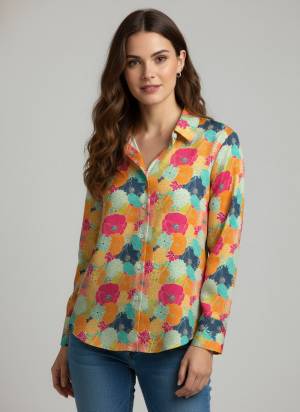 Looking These Beautiful Looking Readymade Short Shirt.These Shirt is Fabricated On Super Satin.Its Beautified With Designer Digital Printed.