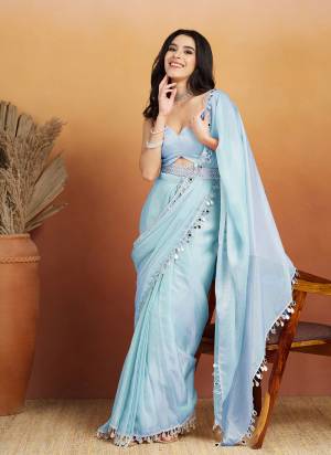 Garb These Party Wear Ready To Wear Saree in Fine Colored.These Saree Are Organza And Blouse is Organza Fabricated.Its Beautified With Solid With Heavy Lace Border Designer.