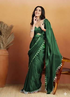 Garb These Party Wear Ready To Wear Saree in Fine Colored.These Saree Are Organza And Blouse is Organza Fabricated.Its Beautified With Solid With Heavy Lace Border Designer.