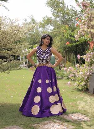 Looking These Beautiful Looking Navratri Wear Free Size Stitched Lahenga Choli.These Lahenga Are Roman Silk And Blouse is Fabricated On Roman Silk.Its Beautified With Designer Mirror Lace And Round Gota Work.