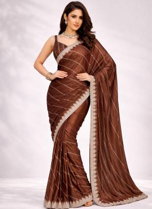 Grab These Party Wear Ready To Wear Saree in Fine Colored Pair With Blouse.These Saree and Blouse Are Fabricated On Crepe.Its Beautified With Woven Designer.