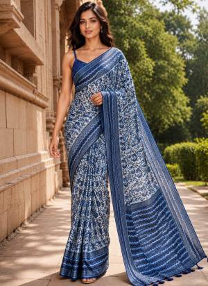 Looking These Party Wear Saree in Fine Colored Pair With Blouse.These Saree and Blouse Are Fabricated On Chanderi Linen.Its Beautified With Designer Digital Printed.