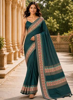 Looking These Party Wear Saree in Fine Colored Pair With Blouse.These Saree and Blouse Are Fabricated On Chanderi Linen.Its Beautified With Designer Digital Printed.