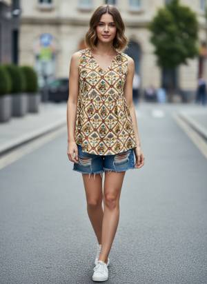 Looking These Beautiful Looking Readymade Short Top.These Top is Fabricated On Cotton.Its Beautified With Designer Printed.