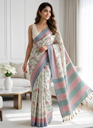 Garb These Party Wear Saree in Fine Colored.These Saree Are Cotton Silk And Blouse is Fabricated On Cotton Silk.Its Beautified With Woven Multy Thread Designer.