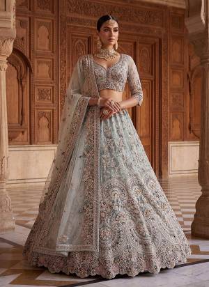 For A Fancy Designer Look,Grab These Lehenga Choli With Dupatta in Fine Colored.These Lehenga And Choli Are Net And Dupatta Are Fabricated On Soft Net Pair.Its Beautified With Fancy Patten Peacock Jari,Dori,Thread Embroidery,Diamond Work. 