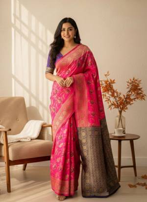 Looking These Party Wear Saree in Fine Colored.These Saree is Fabricated On Art Silk Pair With Art Silk Blouse.Its Beautified Woven Jacquard Designer.