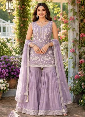 Garb These Party Wear Sharara Suit in Fine Colored Pair Sharara With Dupatta.These Top,Bottom And Dupatta Are Chiffon Fabricated.Its Beautified With Designer Heavy Sequance Embroidery,Khatli Work.