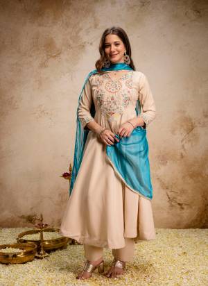 Garb These Suit in Fine Colored Pair With Bottom And Dupatta.These Top Are Chanderi And Bottom Are Fabricated On Chanderi Pair With Chinon Dupatta.Its Beautified With Designer Beads Embroidery Work.