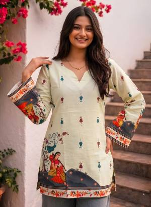 Looking These Beautiful Looking Readymade Short Tunic Kurta.These Kurta is Fabricated On Cotton.Its Beautified With Designer Kalamkari Printed.