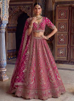 For A Fancy Designer Look,Grab These Lehenga Choli With Dupatta in Fine Colored.These Lehenga And Choli Are Silk And Dupatta Are Fabricated On Soft Net Pair.Its Beautified With Peacock Patten,Jari,Sequance Embroidery,Motif Hand Work. 