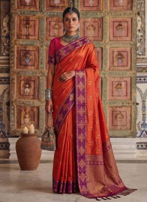 Looking These Fastive And Party Wear Saree in Fine Colored.These Saree And Blouse is Fabricated On Soft Silk.Its Beautified With Woven Jari Designer.