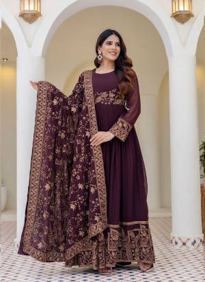 Looking These Beautiful Party Wear Looking Readymade Gown With Bottom.These Gown And Dupatta Are Georgette Fabricated.Its Beautified With Disigner Embroidery Work.