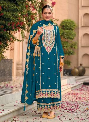 Attractive These Party Wear Designer Plazzo Suit in Fine Colored Pair With Bottom And Dupatta.These Top Are Chinon And Dupatta Are Fabricated On Chinon Pair With Chinon Bottom.Its Beautified With Crepe Silk Inner.Its Beautified With Heavy Designer Embroidery Work.