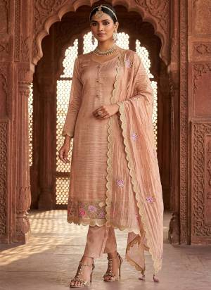 Garb These Party Wear Designer Salwar Suit in Fine Colored Pair With Bottom And Dupatta.These Top Are Gold Silk And Dupatta Are Fabricated On Gold Silk Pair With Santoon Bottom.Its Beautified With Designer Jari,Multy Thread Embroidery Work.
