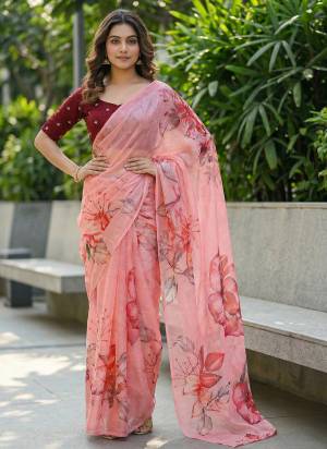 Garb These Fancy Party Wear Saree in Fine Colored.These Saree Are Organza And Blouse is Art Silk Fabricated.Its Beautified With Designer Printed,Embroidery Work.