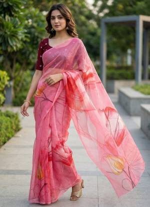 Garb These Fancy Party Wear Saree in Fine Colored.These Saree Are Organza And Blouse is Art Silk Fabricated.Its Beautified With Designer Printed,Embroidery Work.