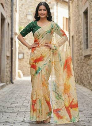 Garb These Fancy Party Wear Saree in Fine Colored.These Saree Are Organza And Blouse is Art Silk Fabricated.Its Beautified With Designer Printed,Embroidery Work.