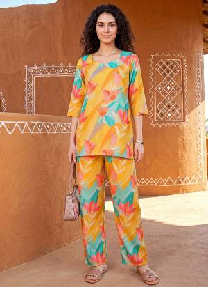 Looking These Beautiful Looking Readymade Co Ord Top And Bottom.These Top And Bottom is Fabricated On Rayon Blend.Its Beautified With Designer Printed.