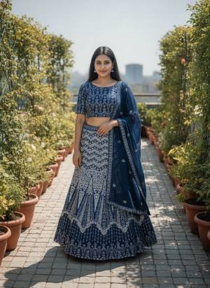 Grab These Beautiful Colored Lehenga Choli.These Lehenga and Dupatta Are Fabricated On Faux Georgette Pair With Faux Georgette Blouse.Its Beautified With Heavy Sequance Embroidery Work.